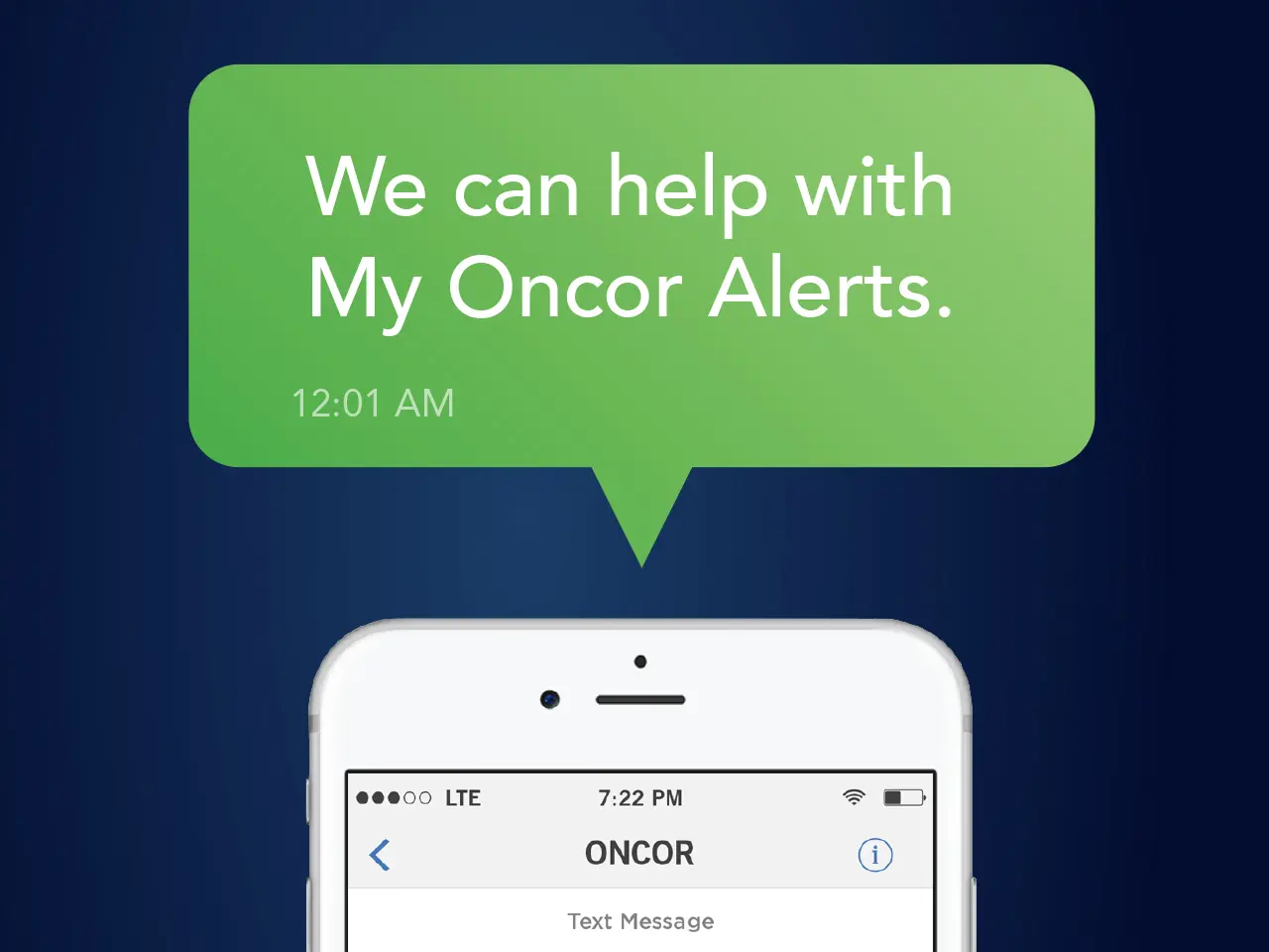 my oncor alerts text graphic