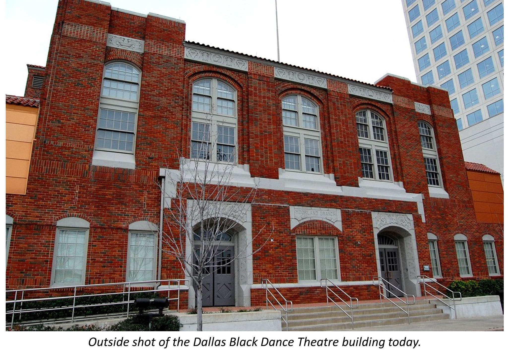 Outside shot of the Dallas Black Dance Theatre building today 