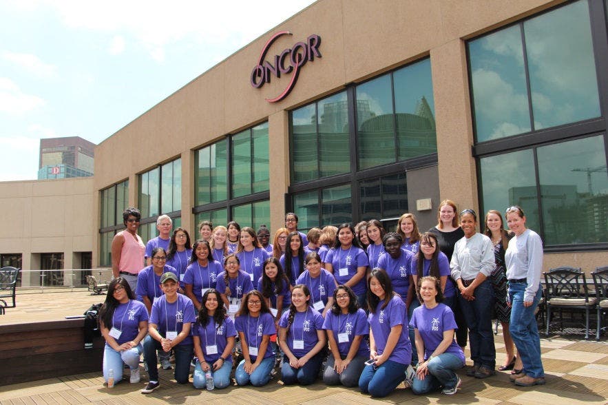 girls physics camp at Oncor 