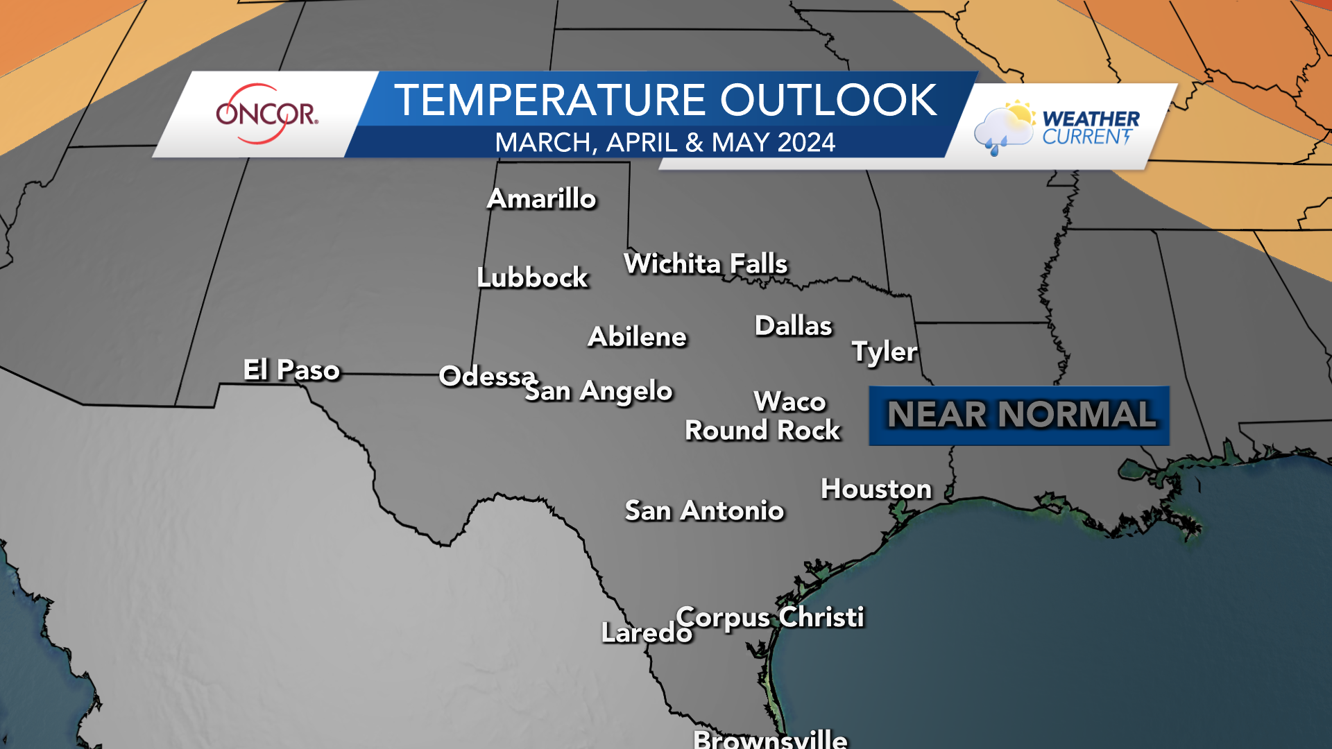 Tempature outlook for spring weather map